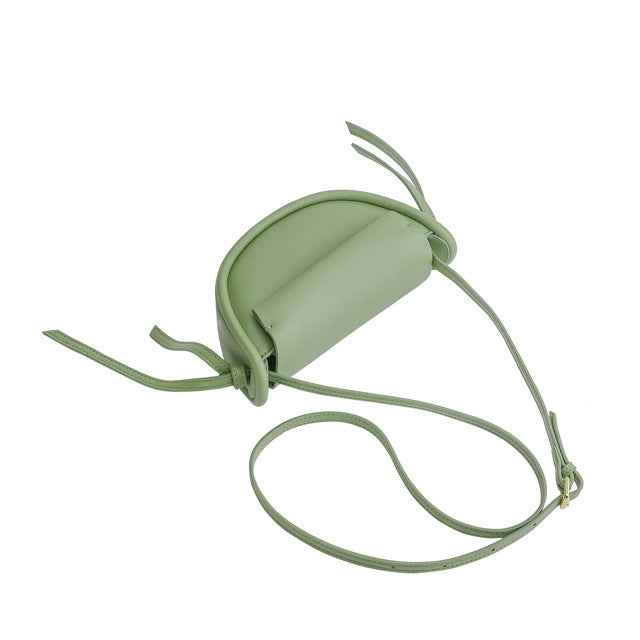 Luxury Cowhide Half-Moon Bag | Trendy Leather Crossbody Shoulder Purse