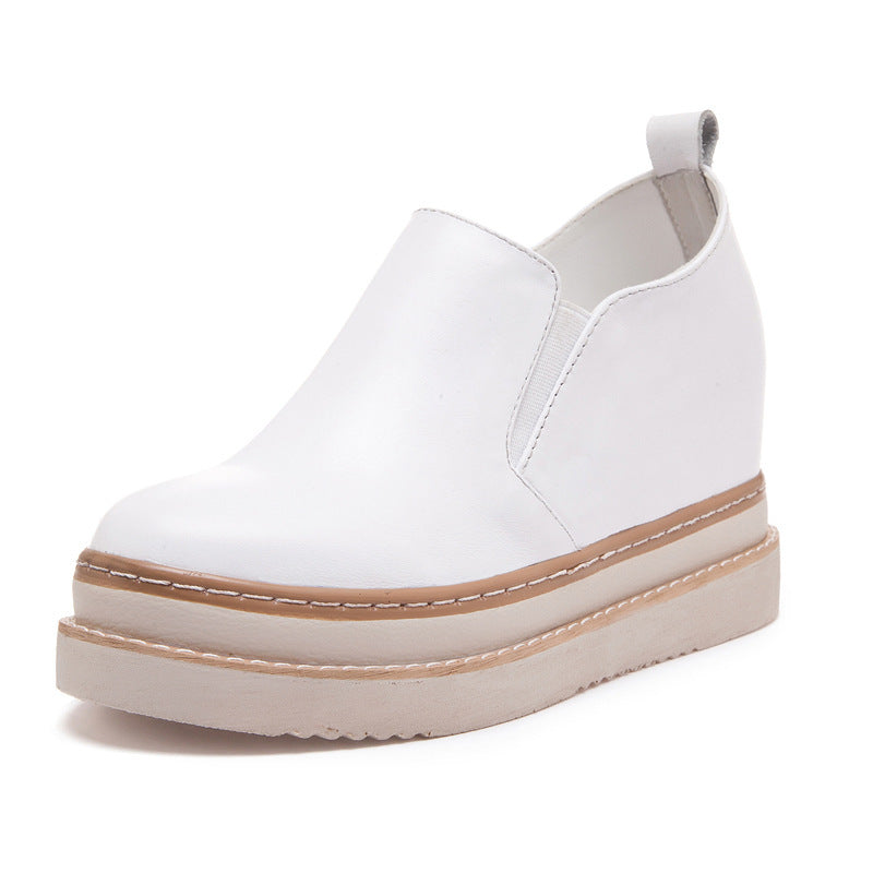 Women's Heel Platform Hollow-out Invisible Elevated White Shoes
