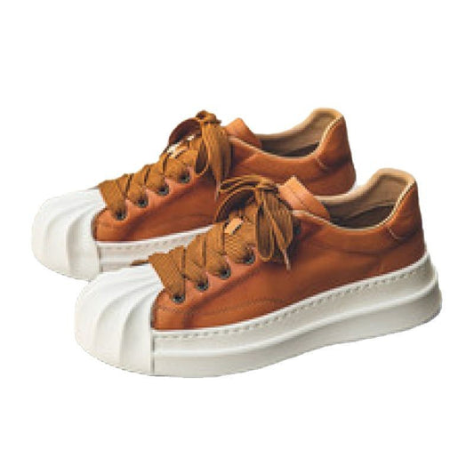 Men’s Casual Shell Toe Leather Shoes – Waterproof Design