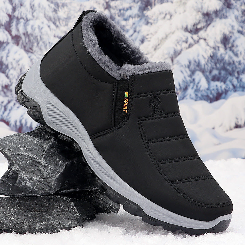 Men’s Fleece-lined Snow Boots – Warm Cotton-padded Winter Shoes