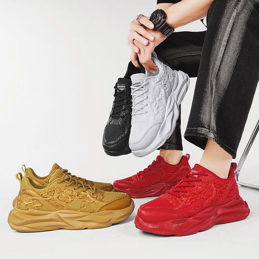 Men’s Chinese Loong Sneakers – Breathable Fly Knit Casual Style