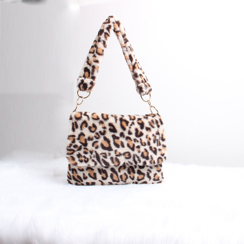 Women's Plush One-Shoulder Handbag – Autumn & Winter Fashion