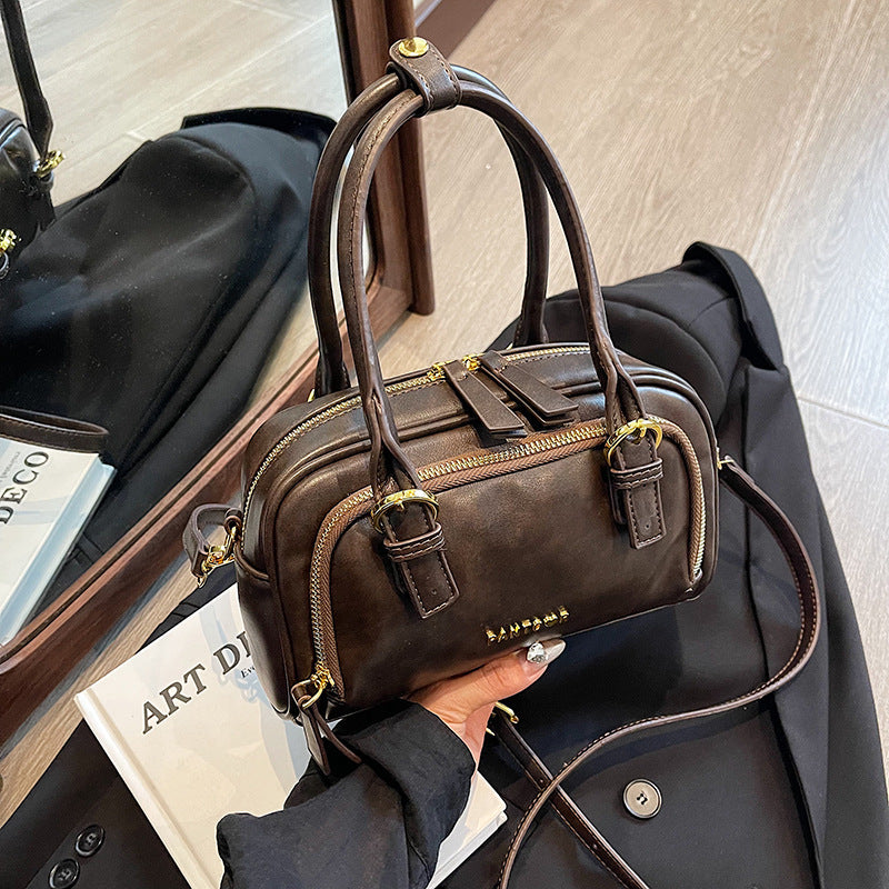 Women’s Vintage Bowling Bag – Retro Hand-Carry Crossbody