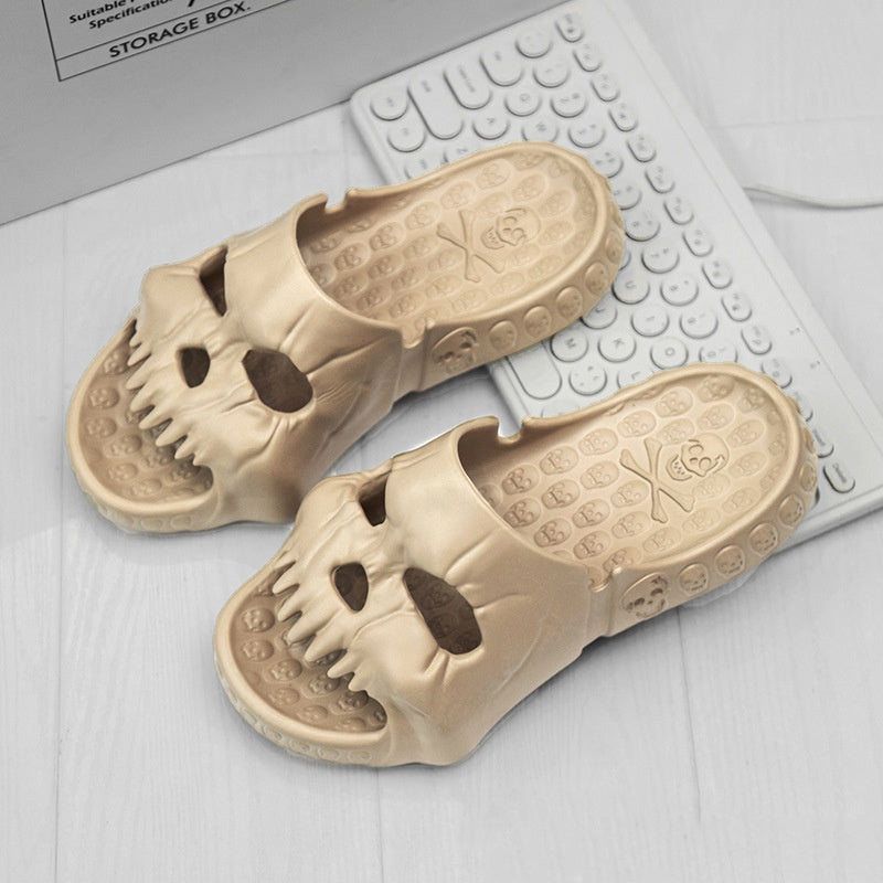 Personalized Skull Slippers – Halloween Funny Bathroom & Beach Shoes