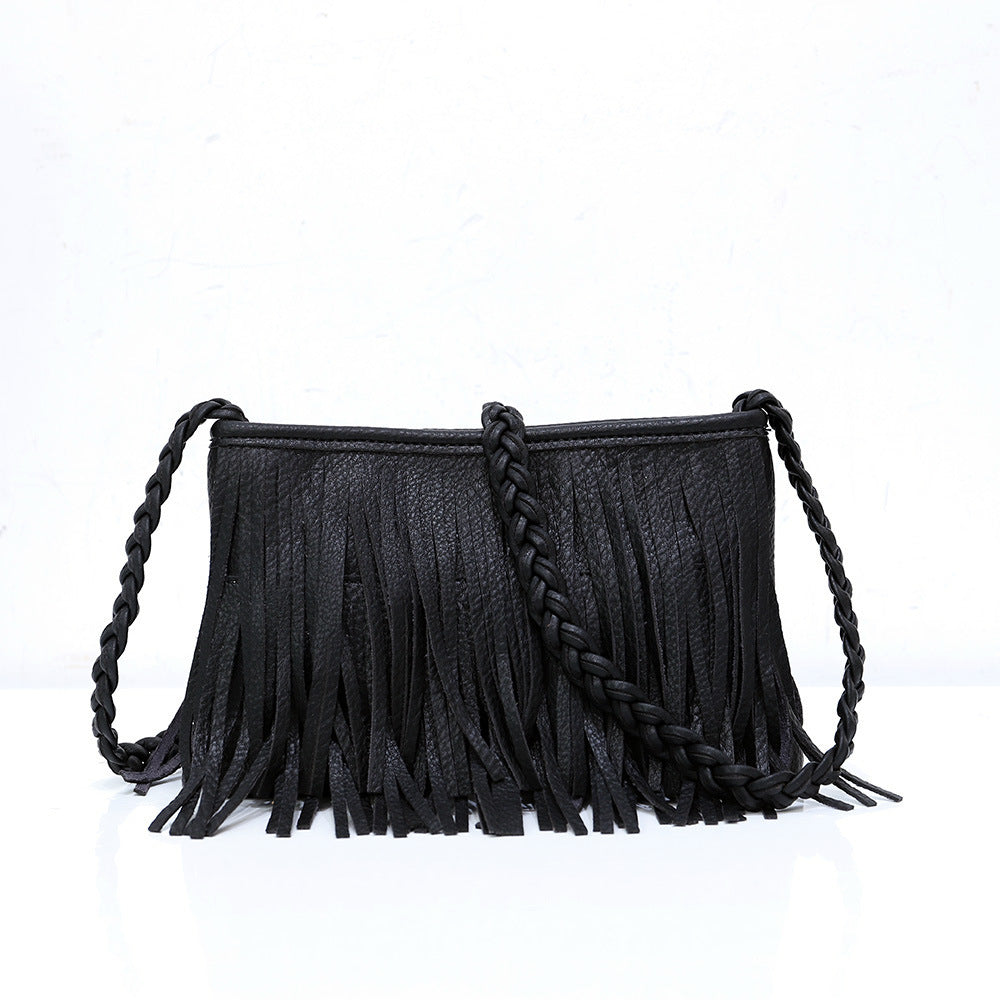 Women’s Hand-Woven Crossbody Bag – Tassel Shoulder Handbag
