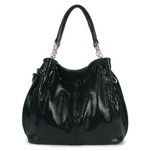 European and American Fashion Snake Print Shoulder Bag – Large-Capacity Women’s Handbag
