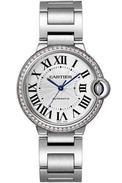 cartier ballon bleu diamond stainless steel lady's watch