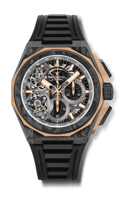 zenith defy extreme double tourbillon carbon & 18k rose gold men's watch